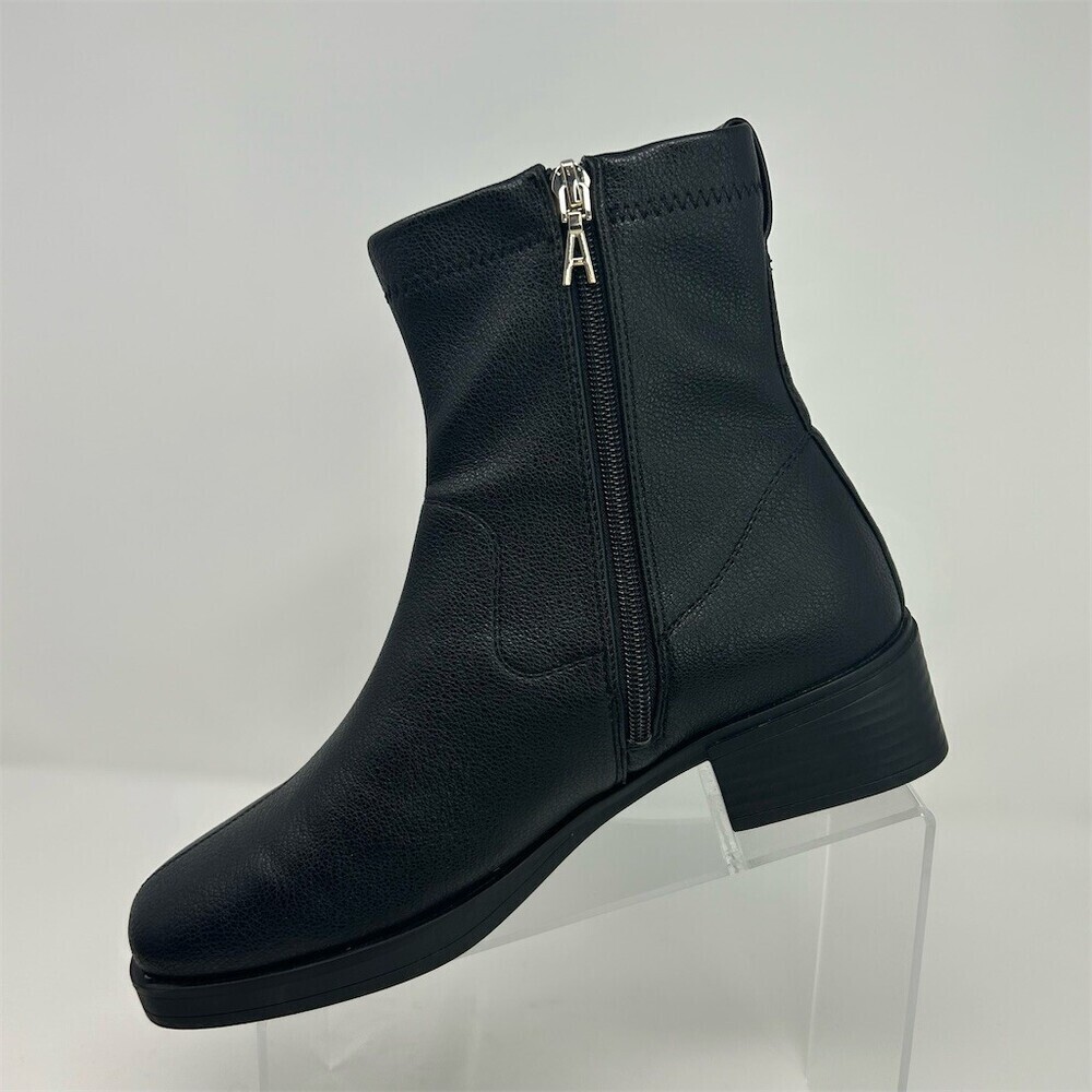 Aerosoles Dazzy Ankle Booties Black Square Toe Block Heel Side Zip Size 8.5 - Picture 3 of 11